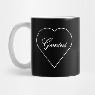 Gemini Zodiac Heart Mug